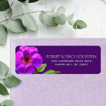 Purple Bat Mitzvah Floral Modern Return Address<br><div class="desc">Be proud, rejoice and showcase this milestone of your favourite Bat Mitzvah with this sophisticated, personalised return address label! A chic, stunning, purple pink floral watercolor and modern san serif type overlay a dark plum purple background. Personalise the custom text with your name and address. Guaranteed to add stylish fun...</div>
