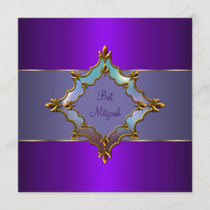 Purple Bat Mitzvah Invitation
