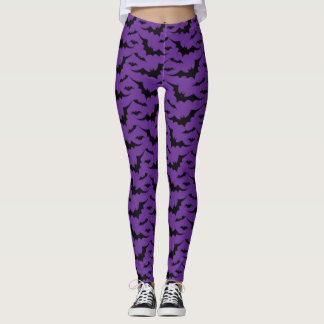 Purple Bat Pattern Leggings