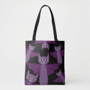 Purple Bats Tote Bag
