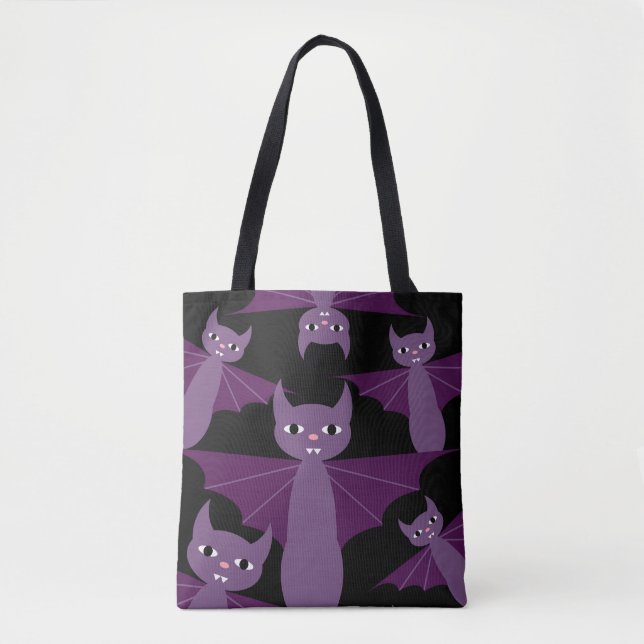 Purple Bats Tote Bag (Front)