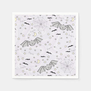 Purple Batty, Stars & Moons Spooky Cute Napkin