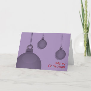 purple Baubles Christmas Card