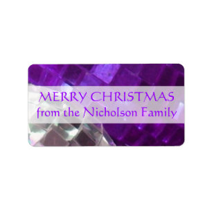 Purple Baubles mirror ball 'Family' label