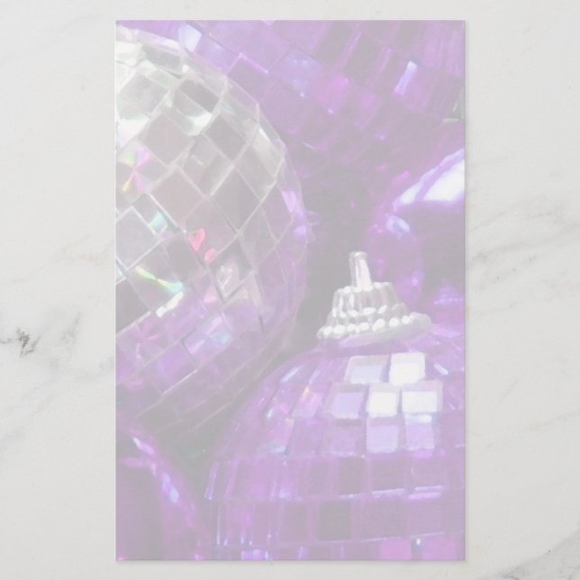 Purple Baubles stationery pale (Front)