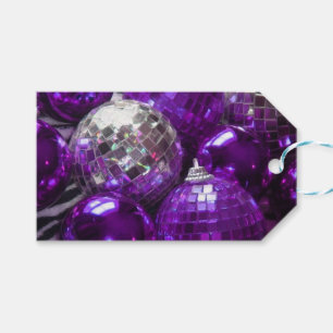 Purple Baubles Text gift tags purple