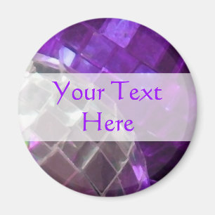 Purple Baubles 'Your Text' mirror ball magnet