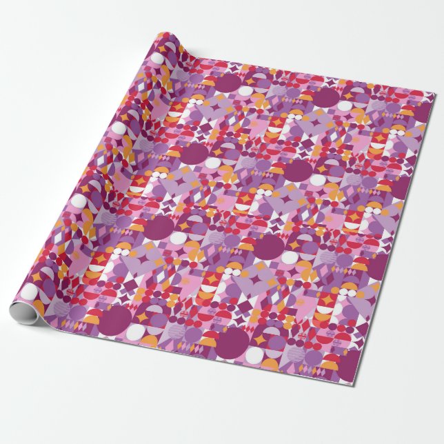 Purple bauhaus modernist gift paper German style (Unrolled)