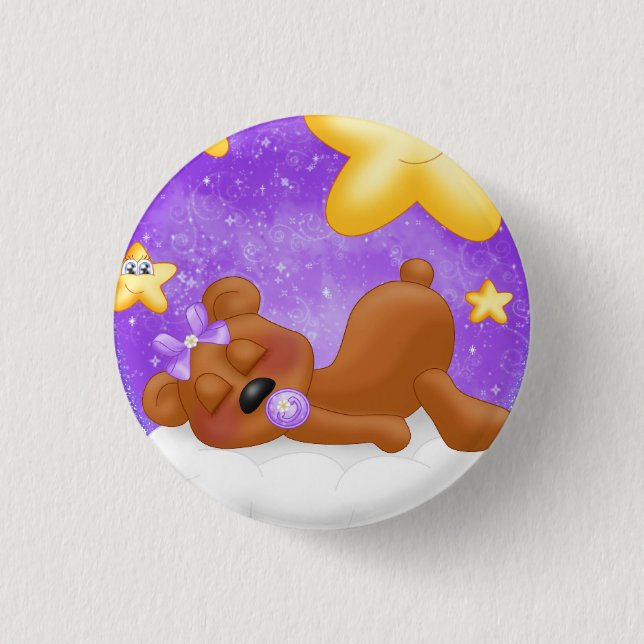 Purple Bear 3 Cm Round Badge (Front)