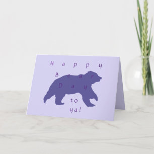 Purple Bear Silhouette Greeting Card