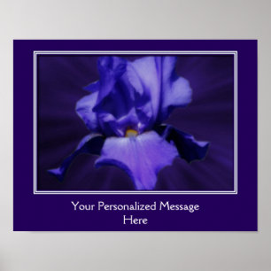 Purple Bearded Iris Flower Personalized Poster