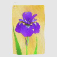 Purple Bearded Iris Painting - Cute Original Dog A
