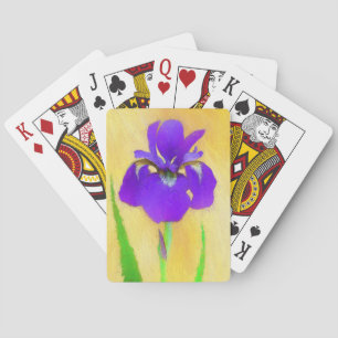 Purple Bearded Iris Painting - Cute Original Dog A Playing Cards