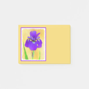Purple Bearded Iris Painting - Cute Original Dog A Post-it Notes
