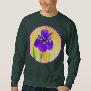 Purple Bearded Iris Painting - Cute Original Dog A Sweatshirt