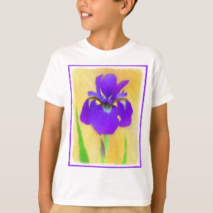 Purple Bearded Iris Painting - Cute Original Dog A T-Shirt