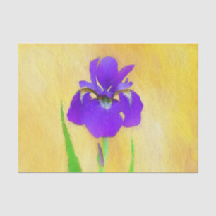 Purple Bearded Iris Painting - Cute Original Dog A Tissue Paper