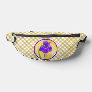 Purple Bearded Iris Painting Original Flower Art Bum Bags