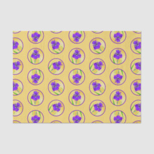 Purple Bearded Iris Painting Original Flower Art Tissue Paper