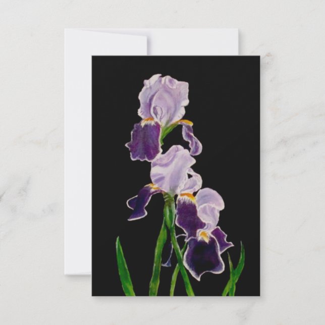 Purple Bearded Iris Thank You Card (Front)