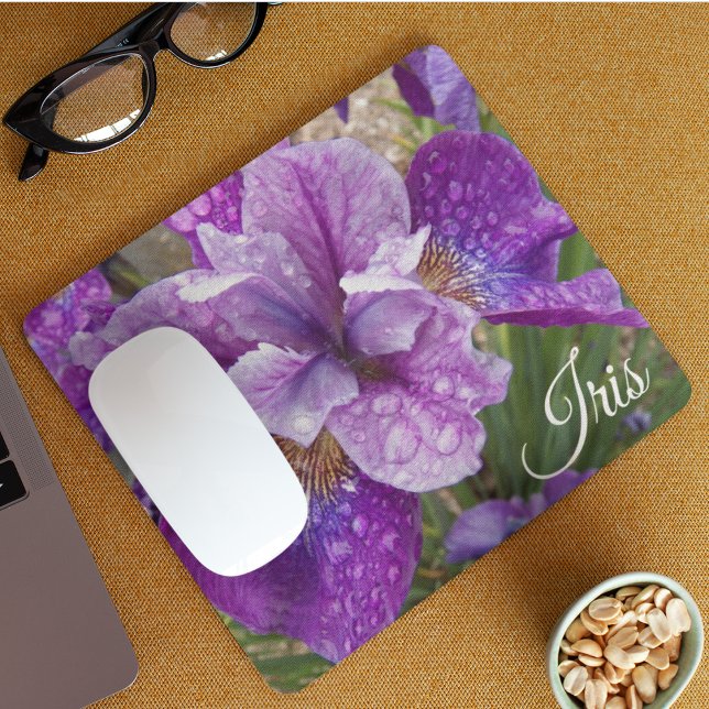 Purple Beardless Iris Floral Mouse Mat (In Situ)