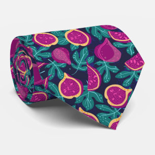purple beautiful fig pattern blue tie