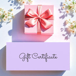 Purple Beauty Simple Business Gift Certificate