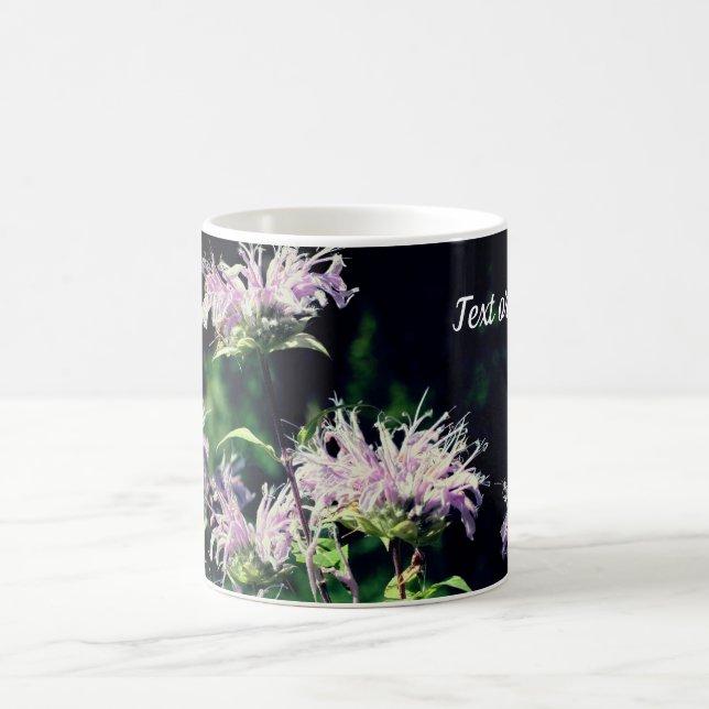 Purple Bee Balm Flower Personalised Coffee Mug (Center)