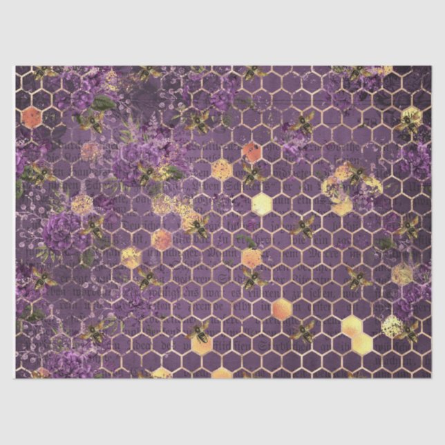 Purple Bee Series Design 12 Tissue Paper (Front)