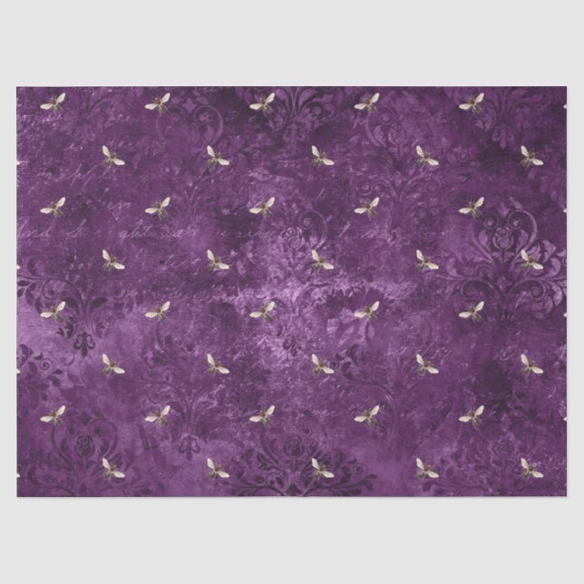 Purple Bee Series Design 18 Tissue Paper (Front)