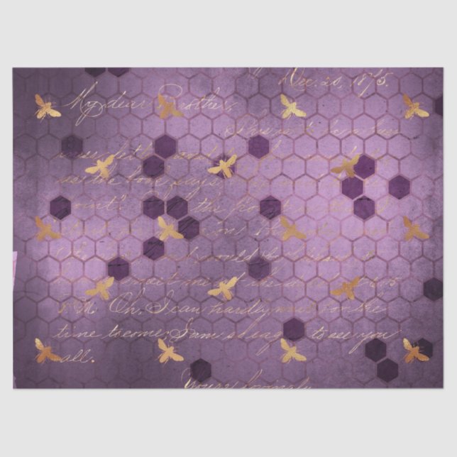 Purple Bee Series Design 5 Tissue Paper (Front)