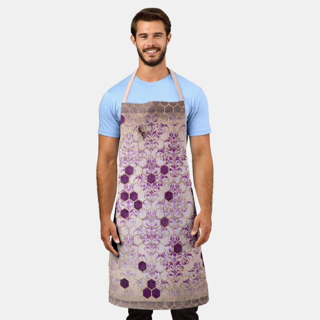 Purple Bee Series Design 7  Apron (Worn)