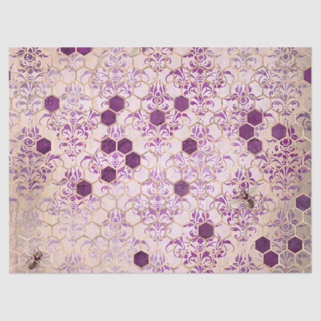 Purple Bee Series Design 7 Tissue Paper (Front)