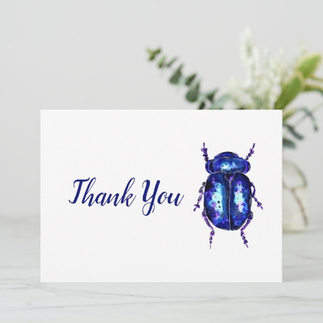 Purple Beetle Thank You Card (Standing Front)