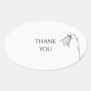 Purple Bellflower Botanical Thank You Sticker