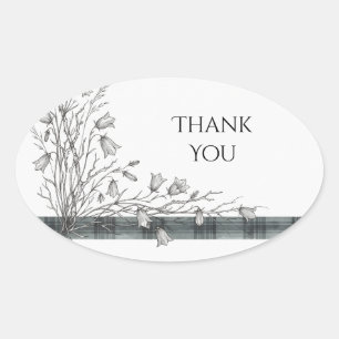 Purple Bellflower Scottish Tartan Wedding Sticker