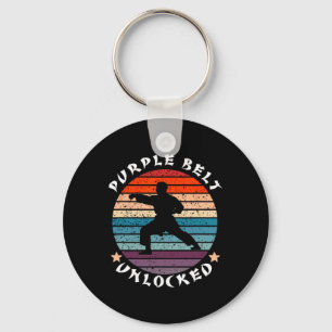 Purple Belt Level Unlocked Achievement Karate Keep Key Ring