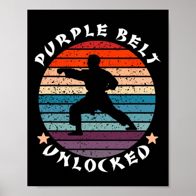 Purple Belt Level Unlocked Achievement Karate Keep Poster (Front)