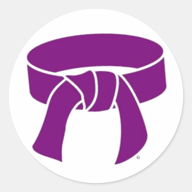 Purple Belt Martial Arts rank belt stickers (Front)