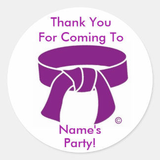 Purple Belt Thank You Stickers