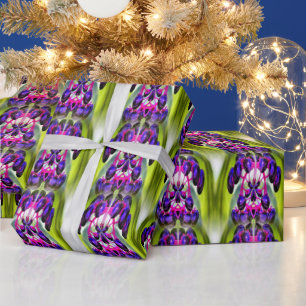 Purple Berries Abstract Nature Art Pattern Wrapping Paper