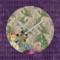 Purple Berries and Roses on Newsprint Ephemera