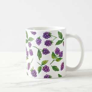 Purple Berries Custom Background Colour Coffee Mug