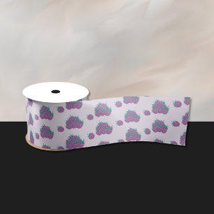 Purple Berries Lavender Ribbon Satin Ribbon