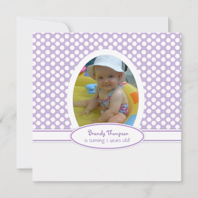 Purple Berry and White Polka Dot Party Invitation (Front)