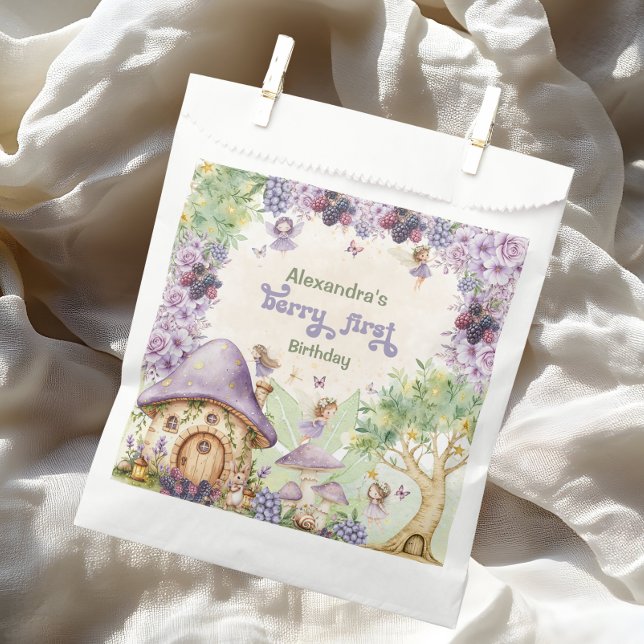 Purple Berry First Fairy First Birthday Favour Bags (Creator Uploaded)