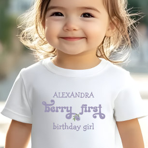 Purple Berry First Fairy First Birthday Toddler T-Shirt
