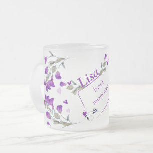 Purple Best Mum Ever Frosted Glass Coffee Mug