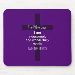 Purple Bible Affirmation Encouragement Christian Mouse Mat