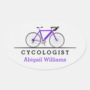 purple bicycle Cycologist Oval Sticker